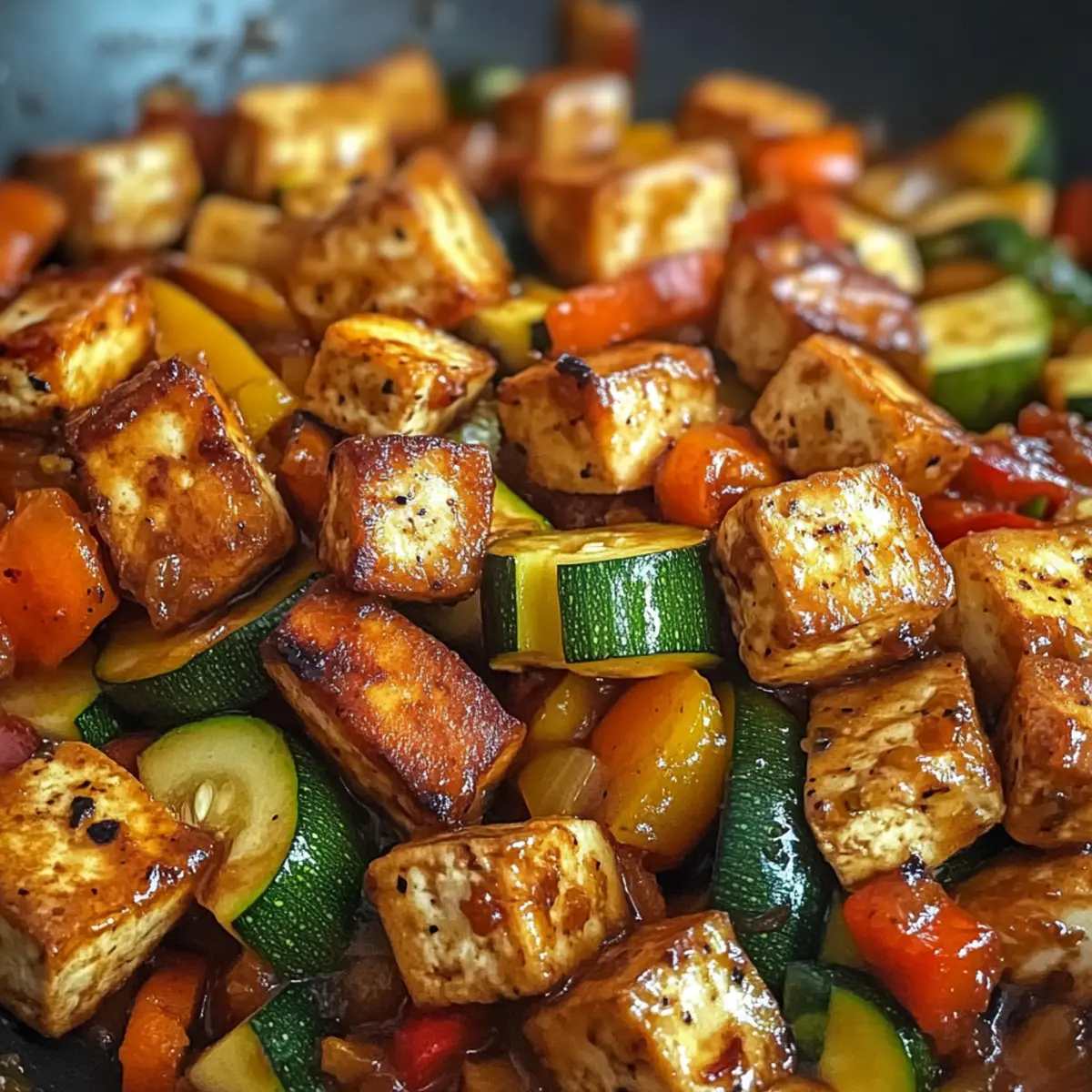 Zucchini-Pfanne mit Tofu für schnelle Abende